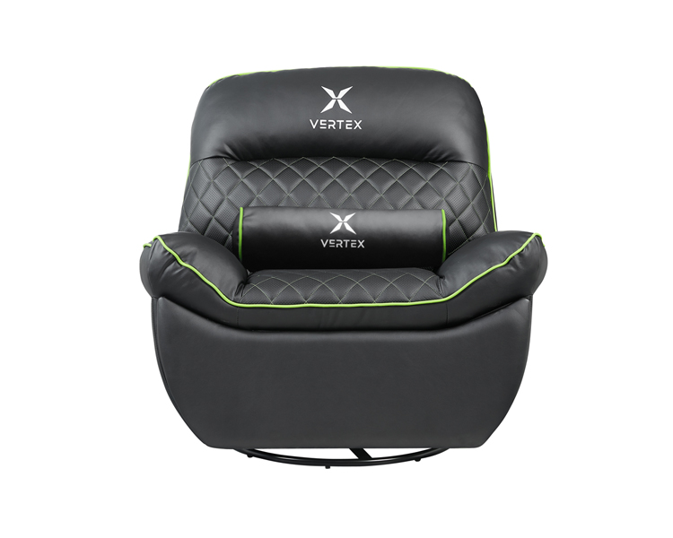 Gaming Chair: Vertex Throne Gaming Sofa Black/Green PVC